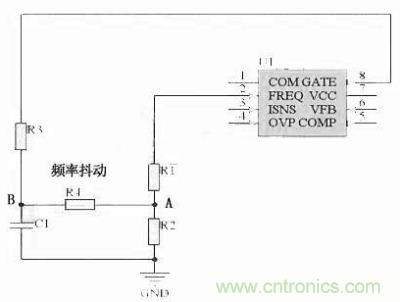 對于采用單顆鏡像電阻設(shè)定頻率，比如IR1150