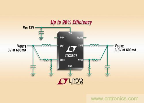 照片說明：15V、雙輸出 600mA 單片同步降壓型穩(wěn)壓器