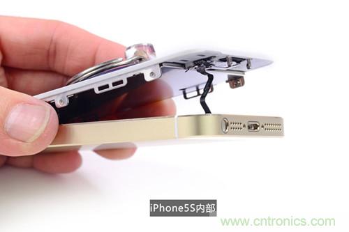 土豪金iPhone 5S拆解：內(nèi)部結(jié)構(gòu)升級(jí)，維修難度增加