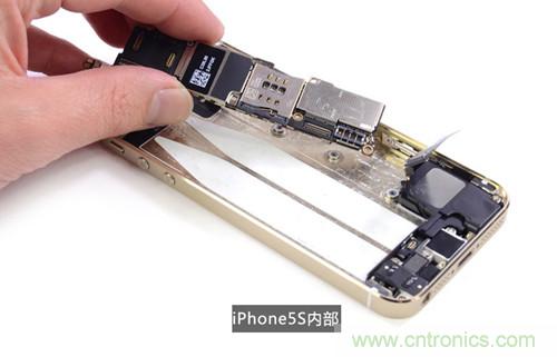 土豪金iPhone 5S拆解：內(nèi)部結(jié)構(gòu)升級(jí)，維修難度增加