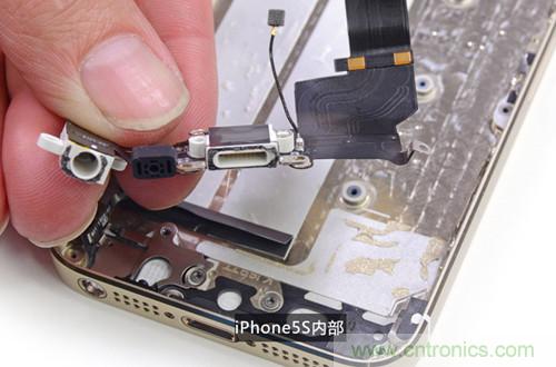 土豪金iPhone 5S拆解：內(nèi)部結(jié)構(gòu)升級(jí)，維修難度增加