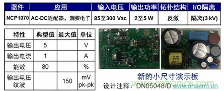 用于低功率AC-DC適配器、消費(fèi)電子等應(yīng)用NCP1075 2到5 W參考設(shè)計(jì)。