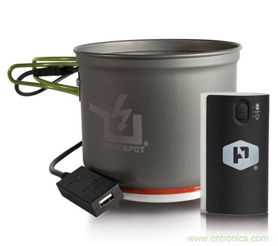 圖6：Powerpot設(shè)備利用熱源發(fā)電，使用者能一邊烹煮食物一邊為移動設(shè)備充電。