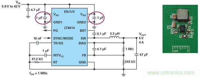 是否可以將低EMI電源安裝到擁擠的電路板上？